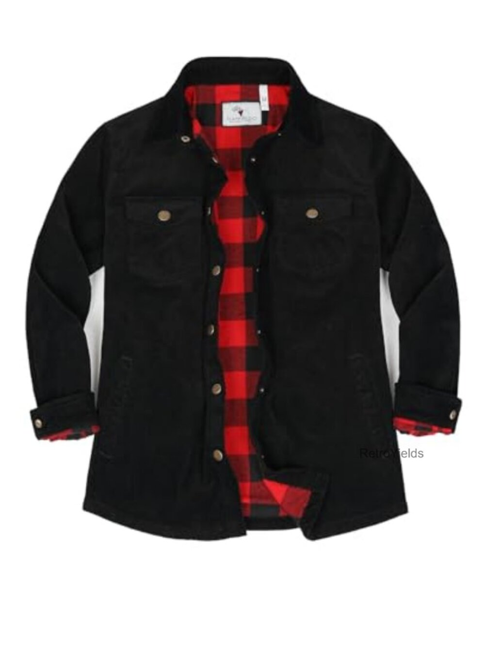 Womens Corduroy Shirt Jacket Flannel Lined Snap Button Boyfriend Fit